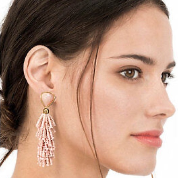 Versatile Blush beaded Tassel Earrings - Picture 3 of 3